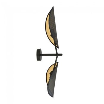 Aplique de pared cano negro (2 luces)