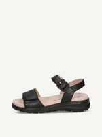caprice sandal black made of leather without heel size 38