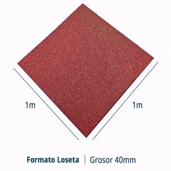 Loseta De Caucho Roja 1x1mx40mm (4ud) Densidad Premium, Resistente. Uso Deportivo. - Pavimentos Arquiservi®