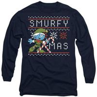 the smurfs camiseta manga larga smurfy christmas para mujer
