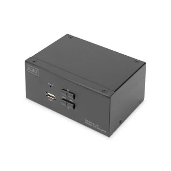 Conmutador KVM Digitus 2 puertos 4K DisplayPort pantalla dual