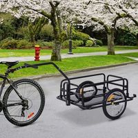 remolque para bicicleta homcom metal goma155x715x77 cm negro