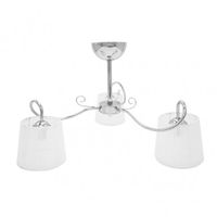 lampara de 3 luces con pantalla blanca modelo cuzco cromo fabrilamp