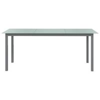 mesa de jardin  mesa de exterior de aluminio y vidrio gris claro 190x90x74 cm