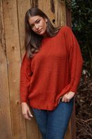 yours jersey naranja de punto con rotos mujer curvy y tallas grandes yours