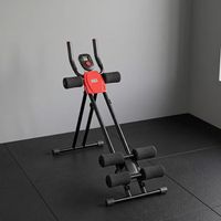 maquina abdominales sportnow acero pvc 92x41x83 cm rojo y negro