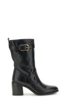 botines de piel con hebilla decorativa black 37