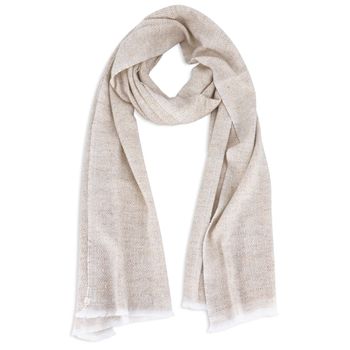 Bufanda de cachemira y lana diamante camel 40 x 190 cm