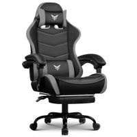 silla gaming gtplayer ergonomica con reposapies - gris