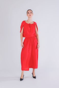vestido largo con sisas anchas red