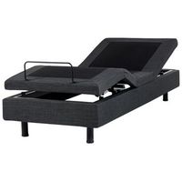 cama articulada electrica moderna mando a distancia ajustable sin cabecero poliester gris oscuro 80 x 200 cm duke