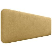 dhome cabecero tapizado liso redondeado tela para pared acusticos cabeceros absorbentes cabezal cama dormitorio mostaza 145cm