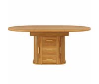 mesa de comedor extensible - 118-158 cm - redonda a oval 3 niveles de almacenamiento hasta 6 personas - nogal