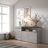 comoda efecto madera cemento 157x35x75cm