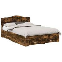 estructura de cama con cabecera roble ahumado 140 x 190 cm