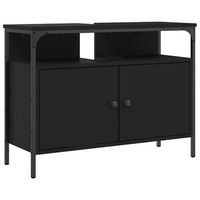 armario para lavabo de bano madera ingenieria negro 80x30x60 cm vidaxl