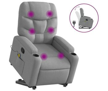 Sillón de masaje reclinable - sillón relax de pie de tela gris claro