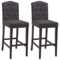 set 2x taburetes de bar louise en tela gris oscuro 57x42x113 cm clp