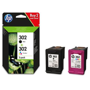 HP 302 (X4D37AE) Original Black and Colour Ink Cartridge Multipack