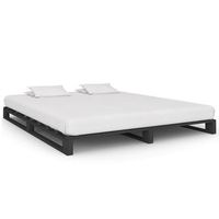 estructura de cama de palets madera maciza pino gris 200x200 cm vidaxl