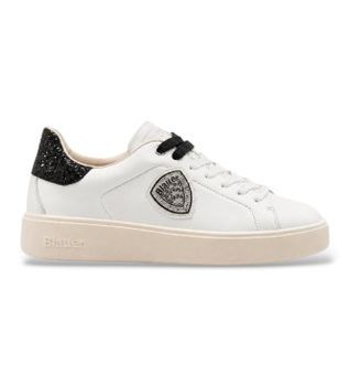 Blauer para mujer. F6VICTORY01 Zapatillas Victory de piel blanco (38), Plano, Cordones, Casual