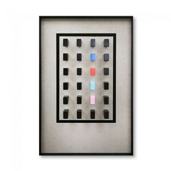 Cuadro con madera tallada en 3d v (90x60cm.)