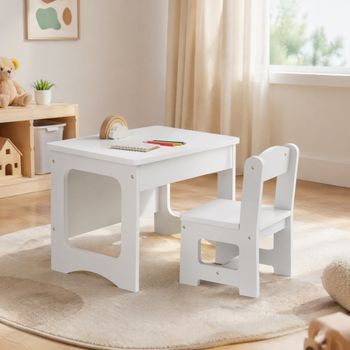 Mesa Y Silla Infantil Tablero Reversible Pizarra Blanco Aiyaplay