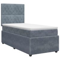 cama tapizada 190x90x1405 cm terciopelo - gris