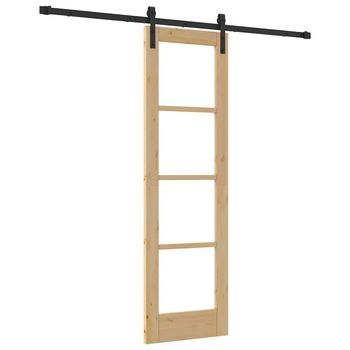 Puerta Corredera Orkdal Natural Y Negro 61 X 198,5 Cm Vidaxl