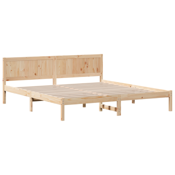 Cama Matrimonial | Cama Doble | Estructura De Cama De Madera De Pino Madera Natural Cfw51439