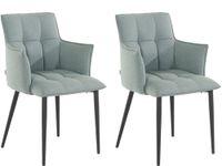 juego de 2 sillas de comedor tapizadas en tejido verde menta