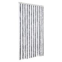 cortina antimoscas chenilla gris y blanco 100x230 cm vidaxl