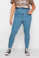 yours vaqueros pitillo azules con rotos ava mujer curvy y tallas grandes yours