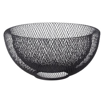 Cesta de frutas de metal negro mate