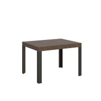 mesa extensible 70x100194 cm efecto madera nogal hierro