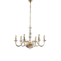lampara de arana franz en oro con cristal transparente y pedreria 6 luces 116 o77 bl275-6-or