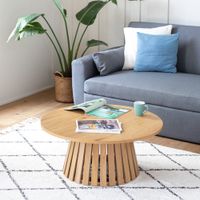 mesa de centro redonda de estilo escandinavo 80cm