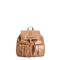 mochila elegante con solapa hebillas y bolsillos tan taglia unica