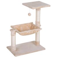 pawhut arbol rascador grande para gatos centro de actividad plataforma caseta sisal natural 50x36x70cm   aosom espana