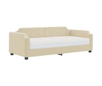 sofa cama - sofa convertible con colchon tela crema 100x200 cm