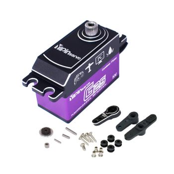 YIPINSERVO G25 25kg 7.4V Servo de Alta Velocidad de Voltaje con Engranajes de Acero Impermeable de Perfil Bajo y sin Núc