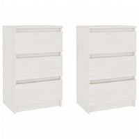 conjunto de 2 mesitas de noche con 3 cajones 40 x 295 x 64 cm madera pino blanco dec034882