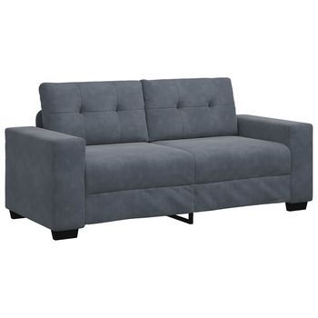 Sofá Loveseat Gris Oscuro 180x77x82 Cm Terciopelo Vidaxl
