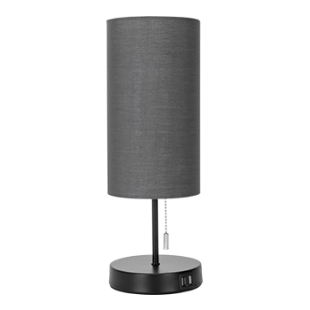 Aigostar Lampara de Mesa con 2 Puertos de Carga USB, Lamparas de Mesita de Noche con Interruptor de Tracción, Base de Metal, Lámpara Escritorio Vintage para Sala de Estar, Dormitorio, Oficina