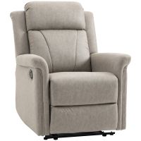 homcom sillon relax reclinable manual con reposabrazos reposapies gris
