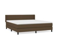 cama box spring con colchon tela marron oscuro 160x200 cm rayas horizontales