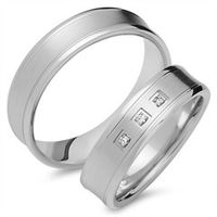 alianzas 14 quilates oro blanco 3 diamantes