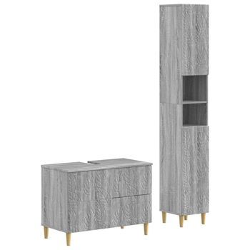 Juego De Gabinete De Baño De 2 Piezas Delft Sonoma Gris Vidaxl