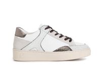 zapatillas de mujer de piel con cordones whitebege