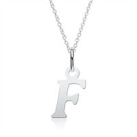 cadena con colgante de letra f de plata 925
